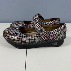 ALEGRIA PALOMA Womens 39 US 9 - 9.5 Iridescent Pastel Stone Mary Jane PAL-545